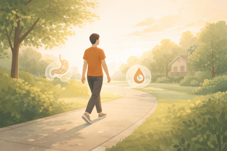 walking after meals to support digestion and blood sugar balance
